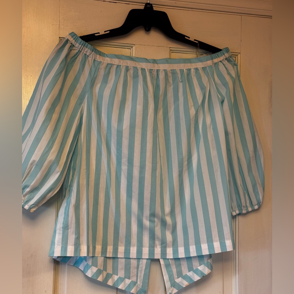 Crown‎ & Ivy Aqua Cotton Blouse